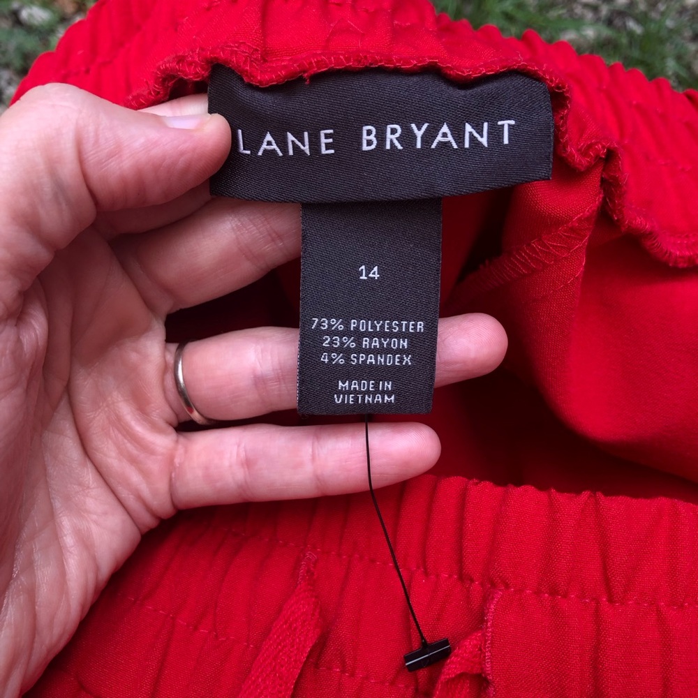 Lane Bryant Red Wide Leg Pull-On Pants - Picture 7 of 8